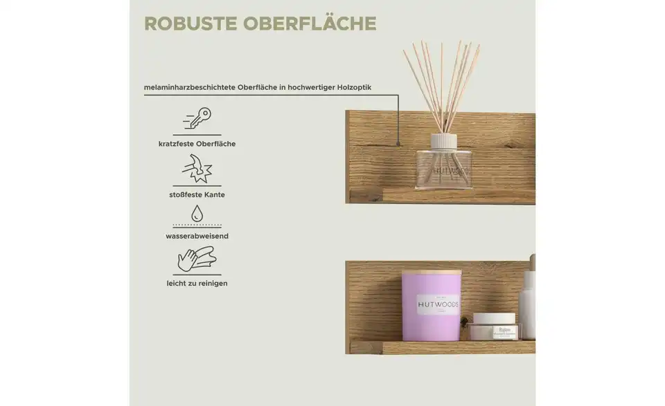 Wandregal Set, Bild mit Text