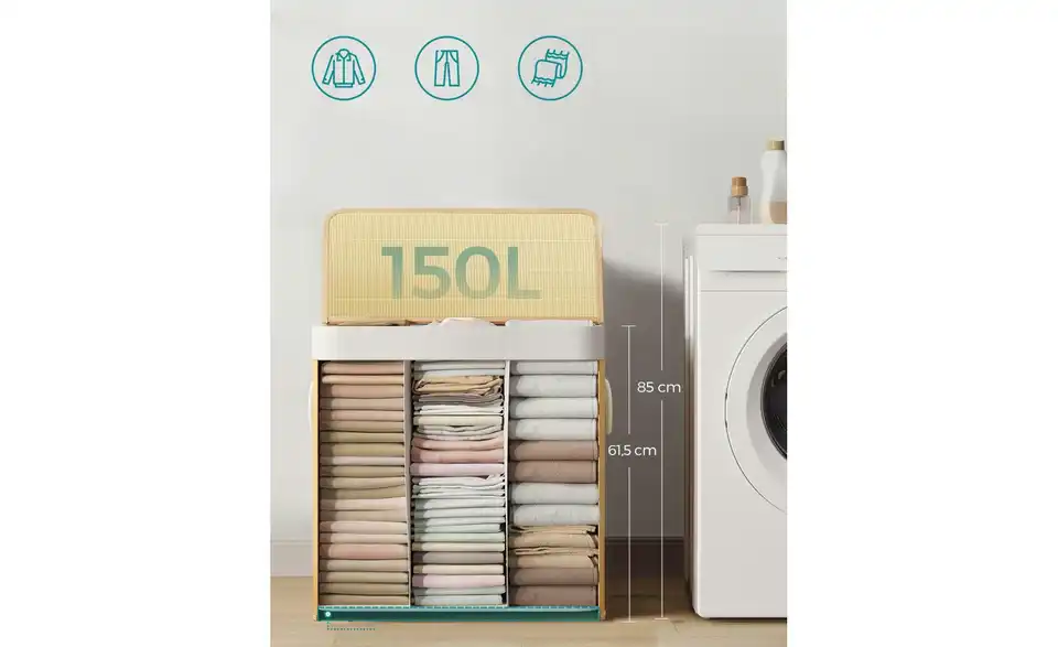 Wäschekorb, Bild mit Text