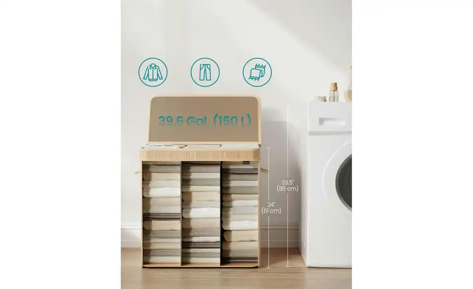 Wäschekorb, Bild mit Text