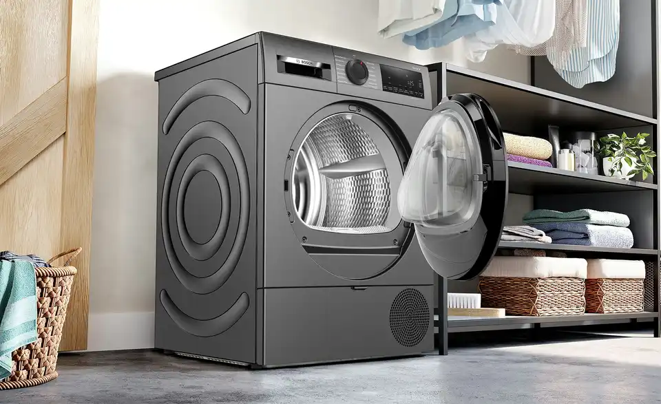 BOSCH Wärmepumpentrockner WQG243DR10, in Wohnsituation