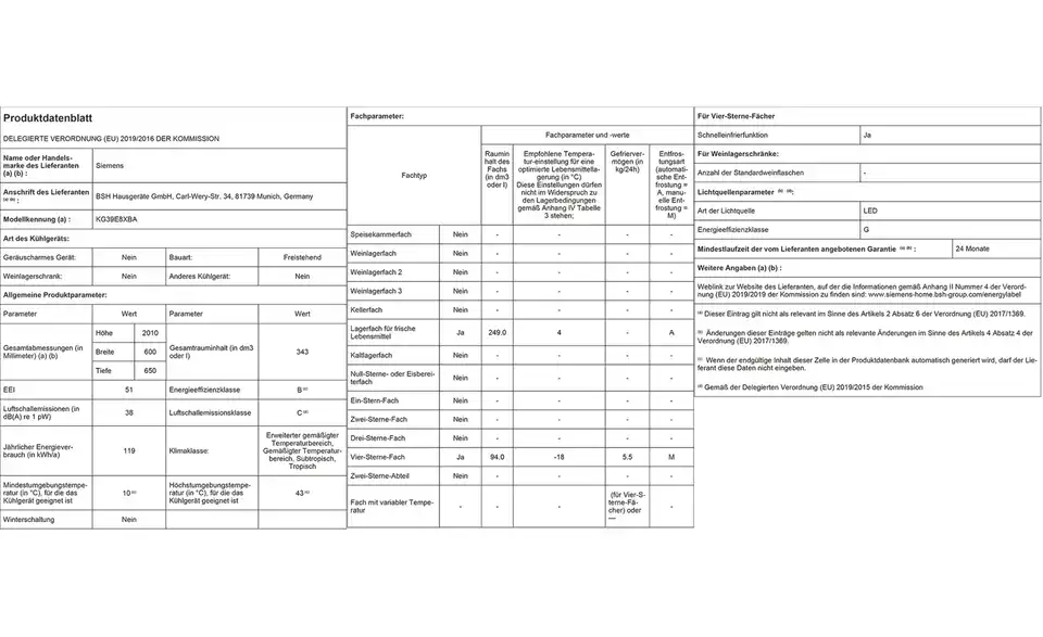 SIEMENS Kühl-Gefrier-Kombination KG39E8XBA