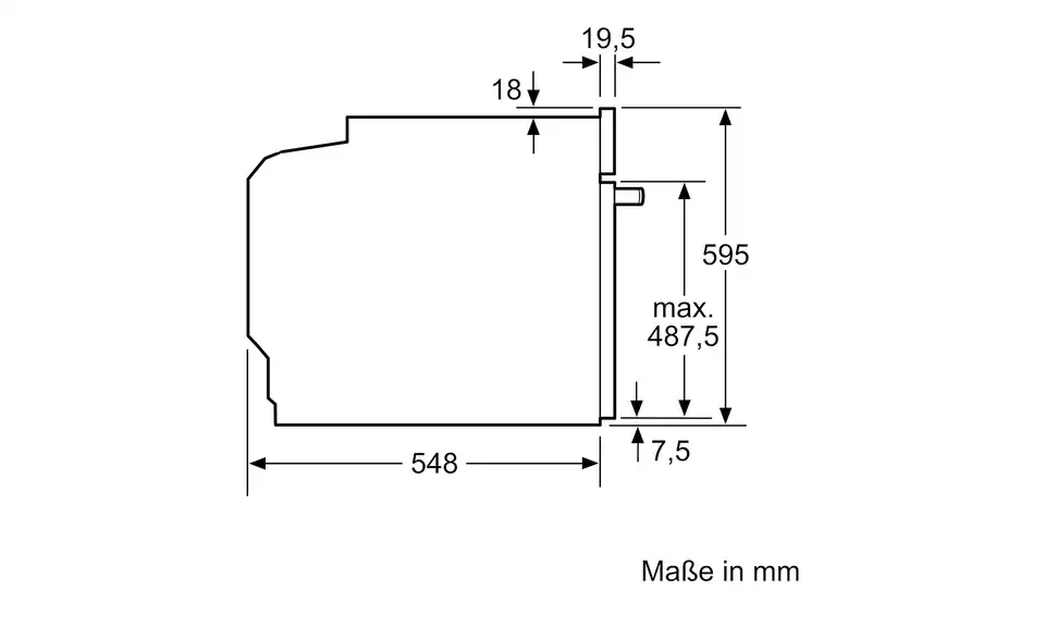 BOSCH Einbau-Backofen HMG776NB1, Bemaßung