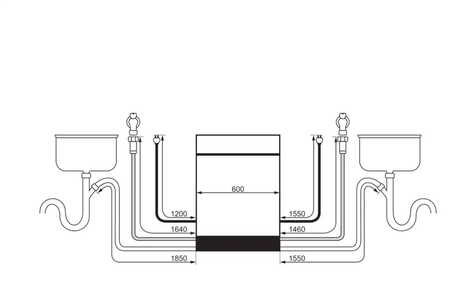 AEG Einbau-Geschirrspüler GI9210X2CT, Bemaßung