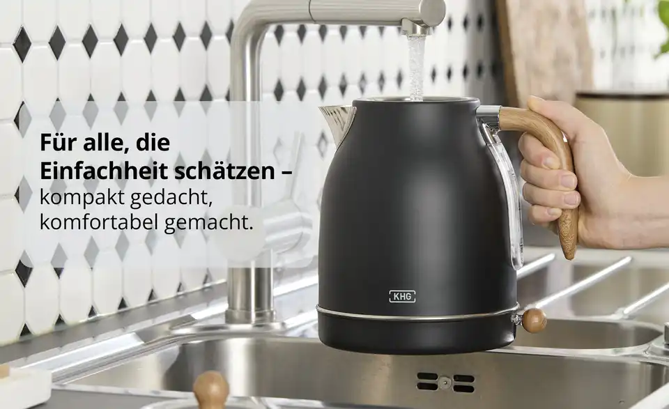 KHG Wasserkocher WK-2200 MSH, Bild mit Text
