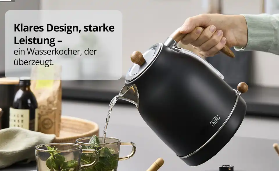 KHG Wasserkocher WK-2200 MSH, Bild mit Text