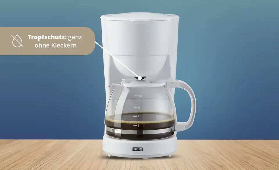 levelone Kaffeemaschine KA-132W, Bild mit Text