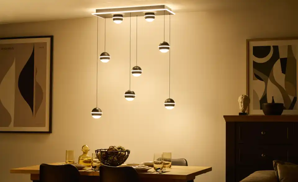 KHG LED-Pendelleuchte Sandy, in Wohnsituation