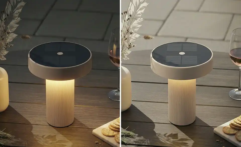 Akku Solar Tischleuchte, Funktionsansicht