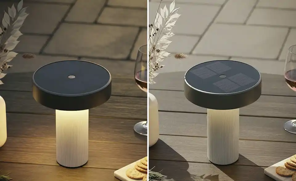 Akku Solar Tischleuchte, Funktionsansicht