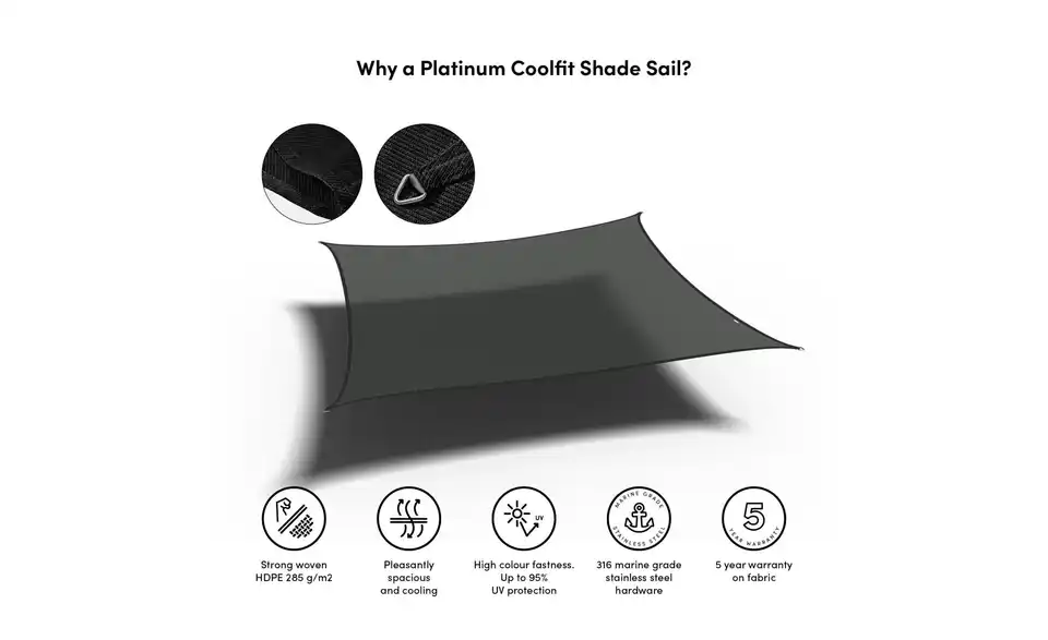 Siena Garden Sonnensegel Quadrat Coolfit, Bild mit Text