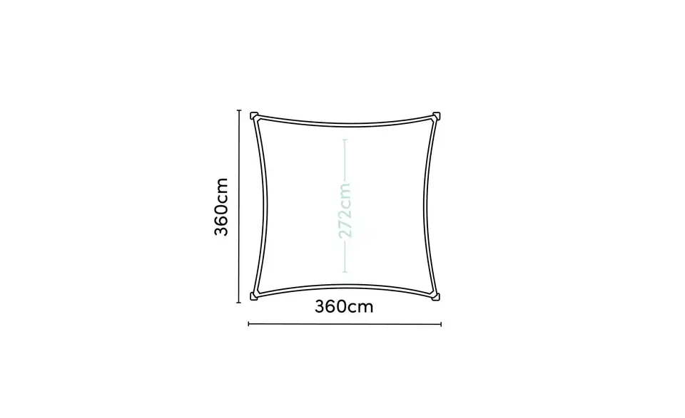 Siena Garden Sonnensegel Quadrat Coolfit, Bemaßung