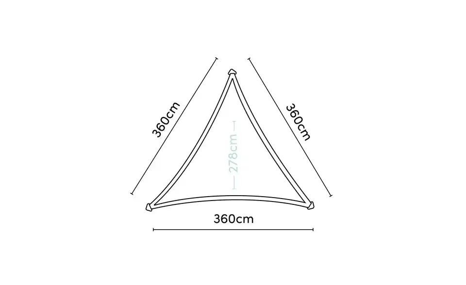 Siena Garden Sonnensegel 3-Eck Coolfit, Bemaßung