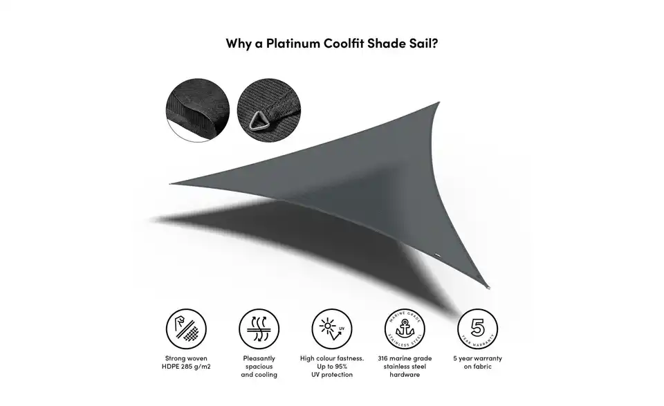 Siena Garden Sonnensegel 3-Eck Coolfit, Bild mit Text