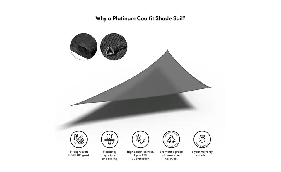 Siena Garden Sonnensegel 3-Eck Coolfit, Bild mit Text