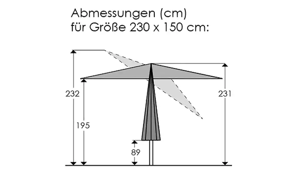 Schneider Schirme Sonnenschirm Cordoba, Bemaßung