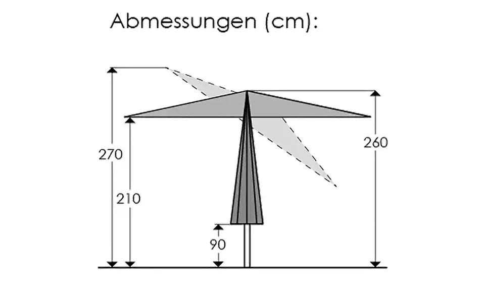 Schneider Schirme Sonnenschirm Harlem, Bemaßung