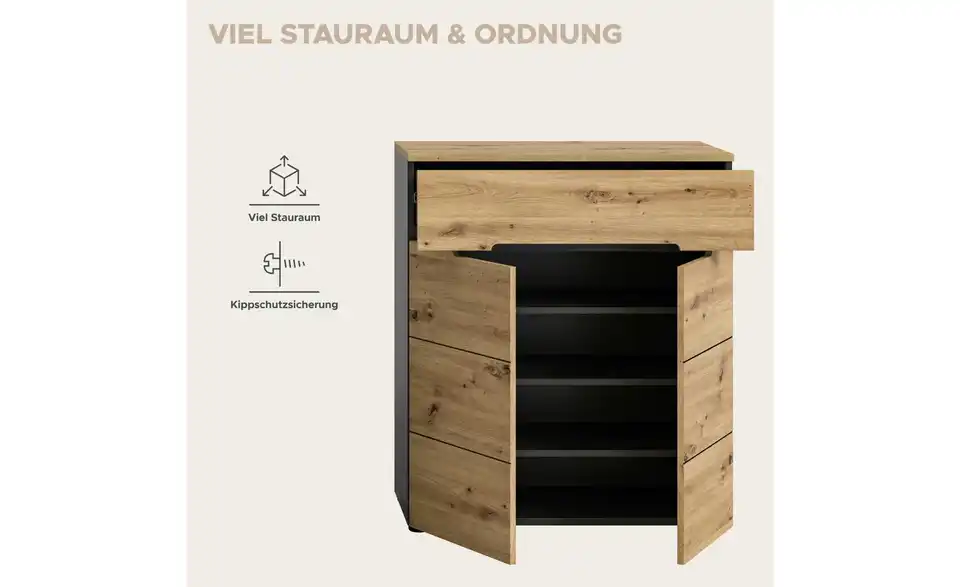 Schuhschrank Canu, Bild mit Text