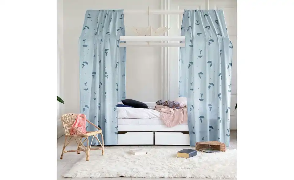 Hoppekids Hausbett-Vorhang 90x200 cm Ole Lukoie, in Wohnsituation