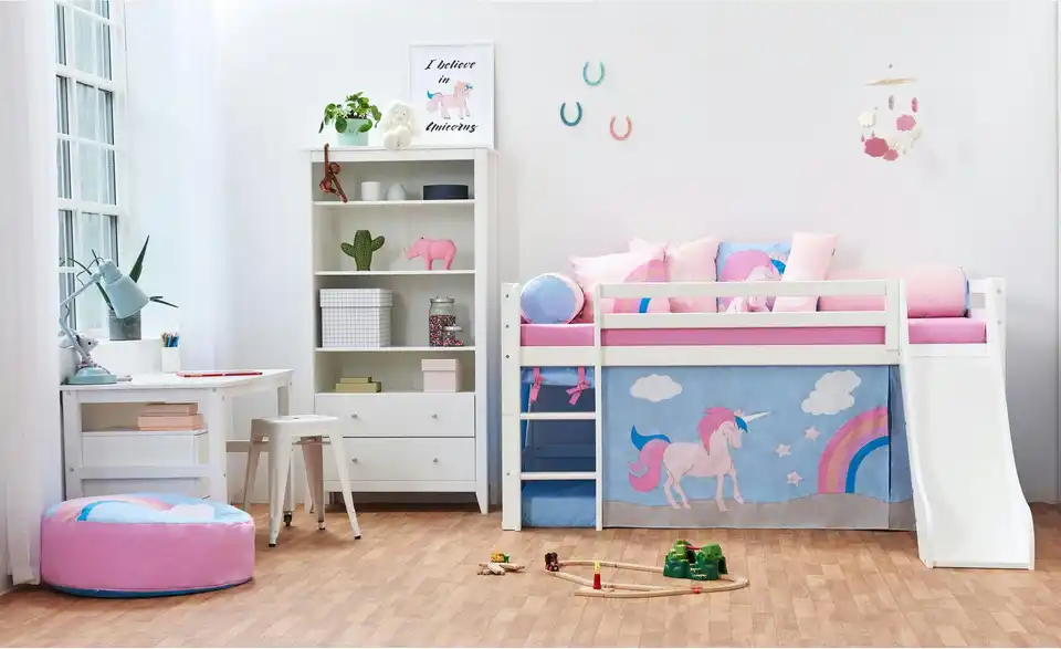 Hoppekids Vorhang für Spielbett 90x200 Unicorn, in Wohnsituation