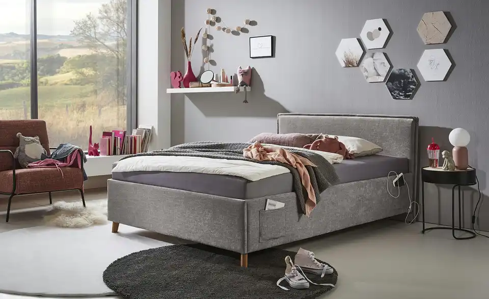 Polsterbett Fun mit trendiger Kederumrahmung, in Wohnsituation