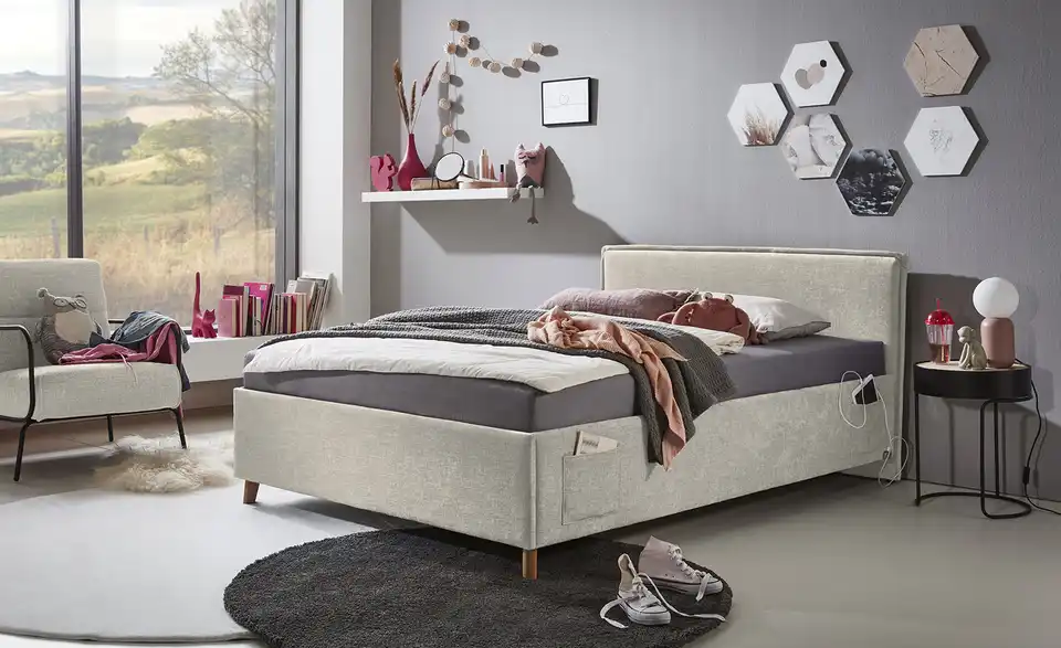 Polsterbett Fun mit trendiger Kederumrahmung, in Wohnsituation