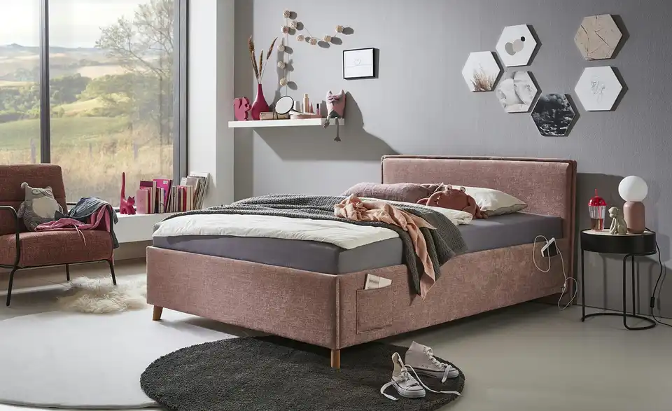 Polsterbett Fun mit trendiger Kederumrahmung, in Wohnsituation