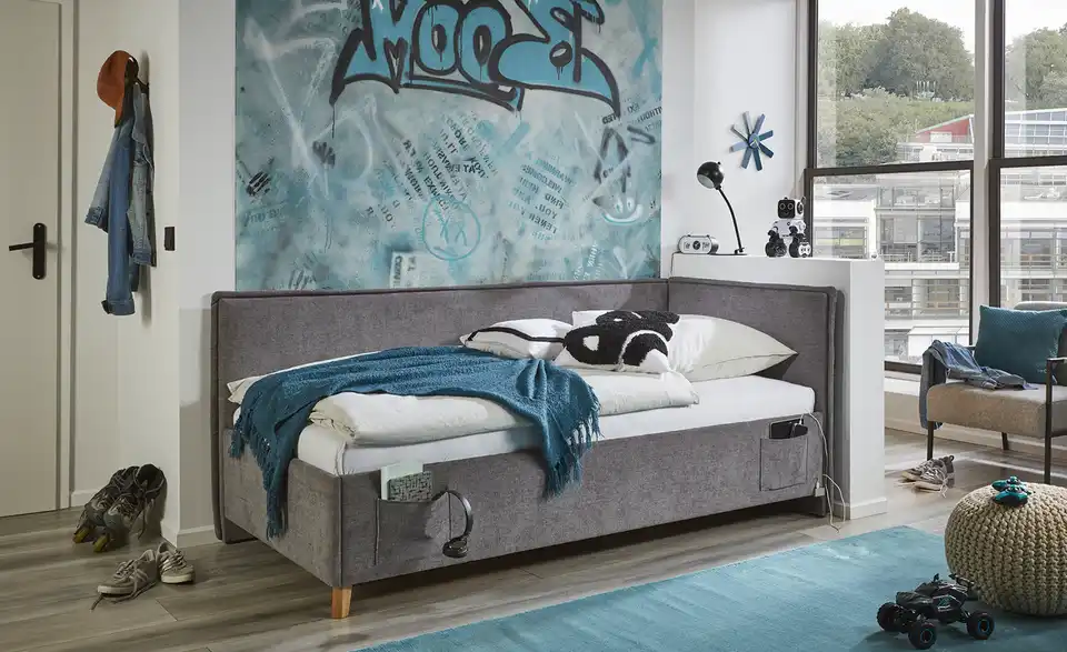 Polsterbett Fun mit trendiger Kederumrahmung, in Wohnsituation
