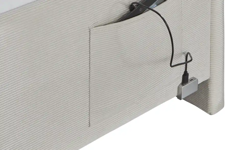 Polsterbett Cool in Cord, Detailansicht