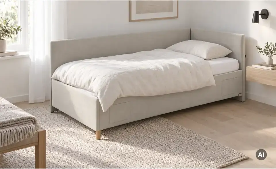 Polsterbett Cool in Cord, in Wohnsituation