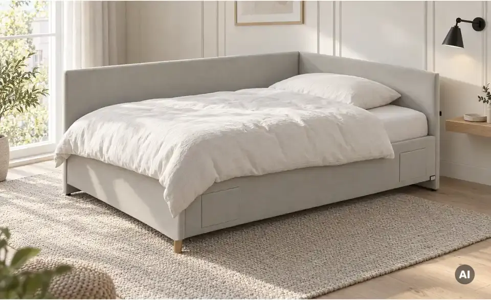Polsterbett Cool in Cord, in Wohnsituation