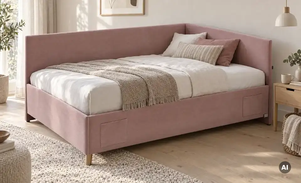 Polsterbett Cool in Cord, in Wohnsituation
