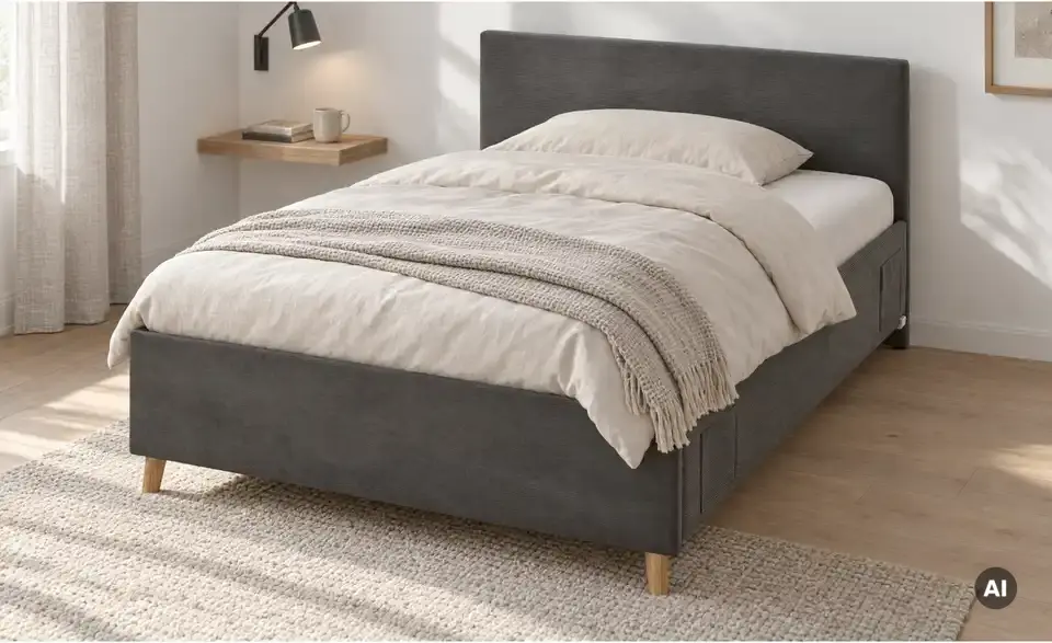 Polsterbett Cool in Cord, in Wohnsituation