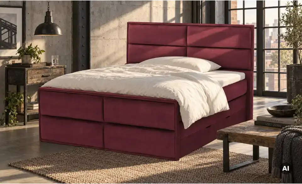 Boxspringbett Crocco mit Bettkasten, in Wohnsituation