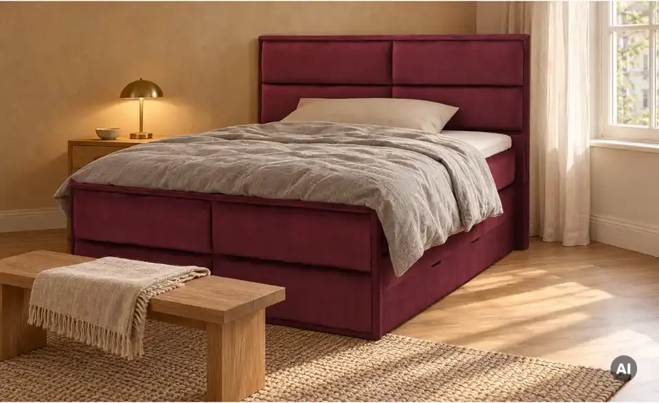Boxspringbett Crocco mit Bettkasten, in Wohnsituation
