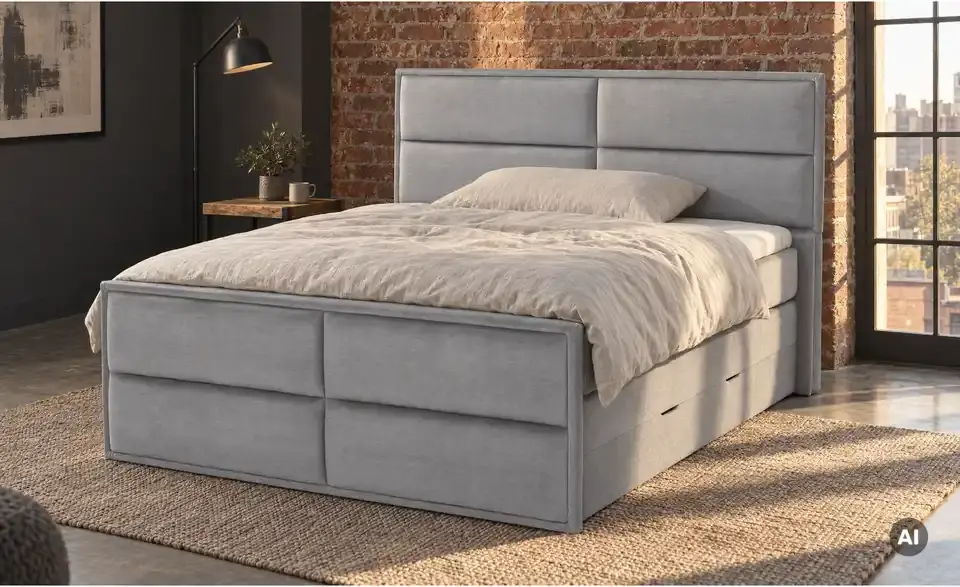 Boxspringbett Crocco mit Bettkasten, in Wohnsituation