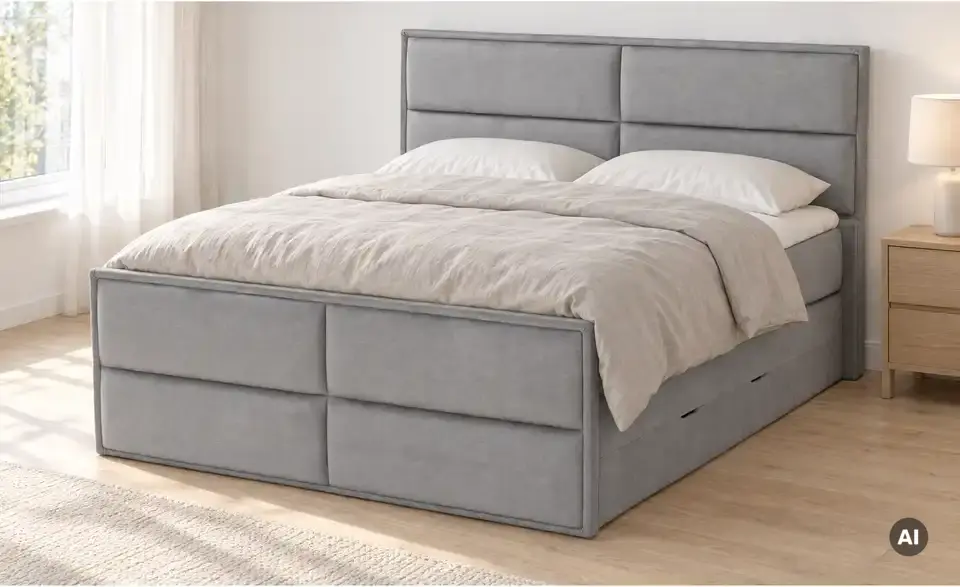 Boxspringbett Crocco mit Bettkasten, in Wohnsituation