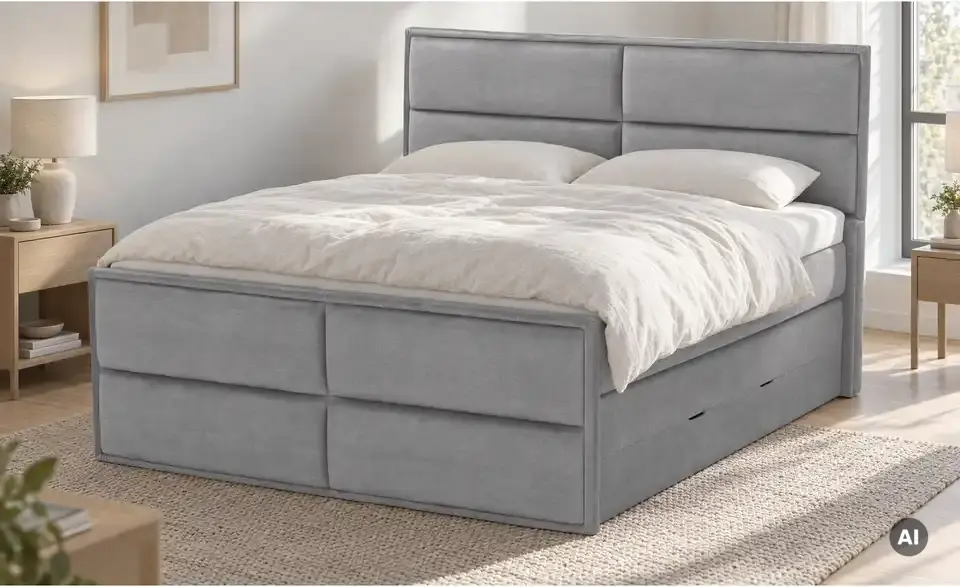 Boxspringbett Crocco mit Bettkasten, in Wohnsituation