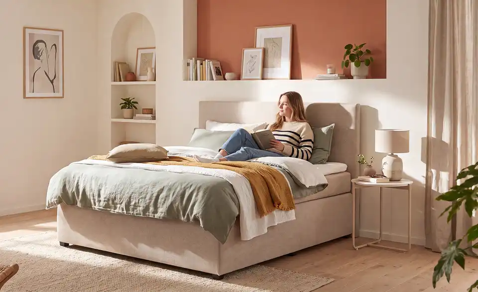 Boxspringbett Duke mit Matratze und Topper, H3, in Wohnsituation