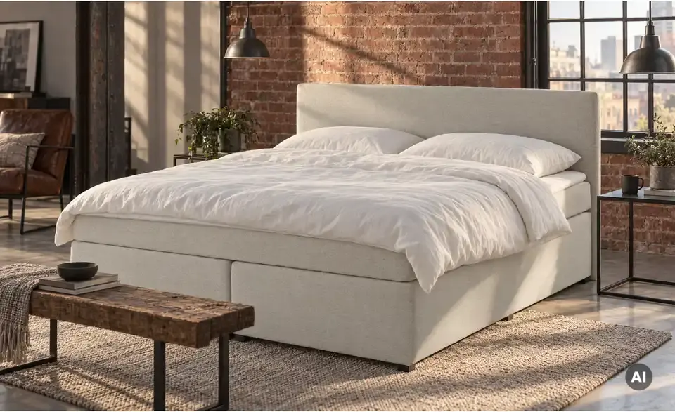 Boxspringbett Duke mit Matratze und Topper, H3, in Wohnsituation