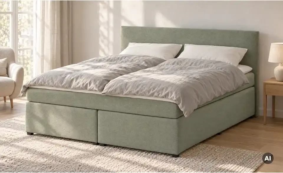 Boxspringbett Duke mit Matratze und Topper, H3, in Wohnsituation