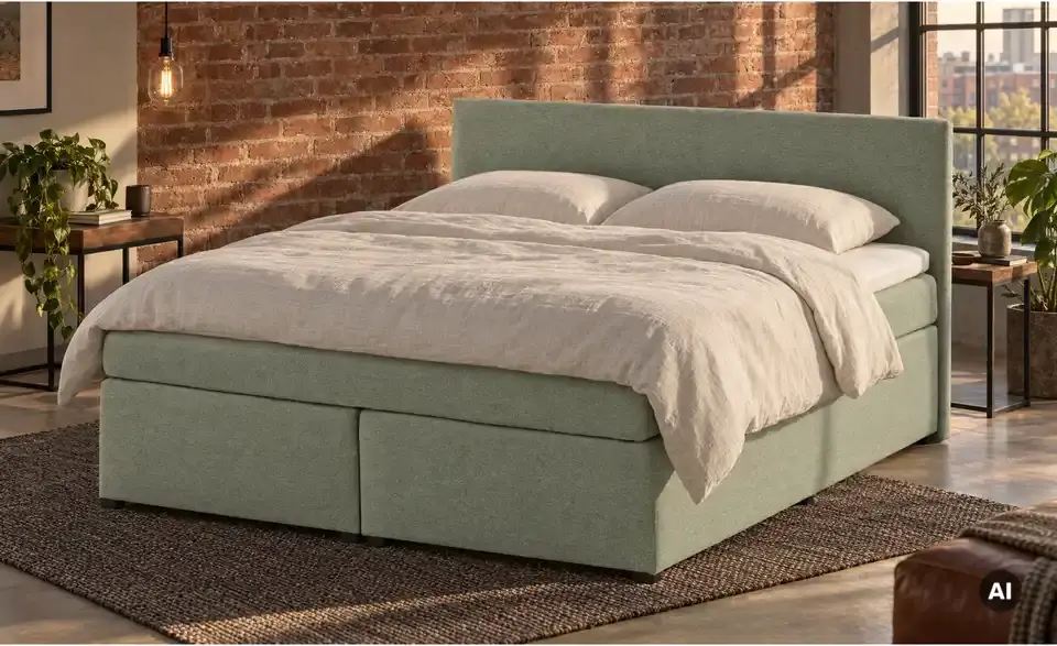 Boxspringbett Duke mit Matratze und Topper, H3, in Wohnsituation