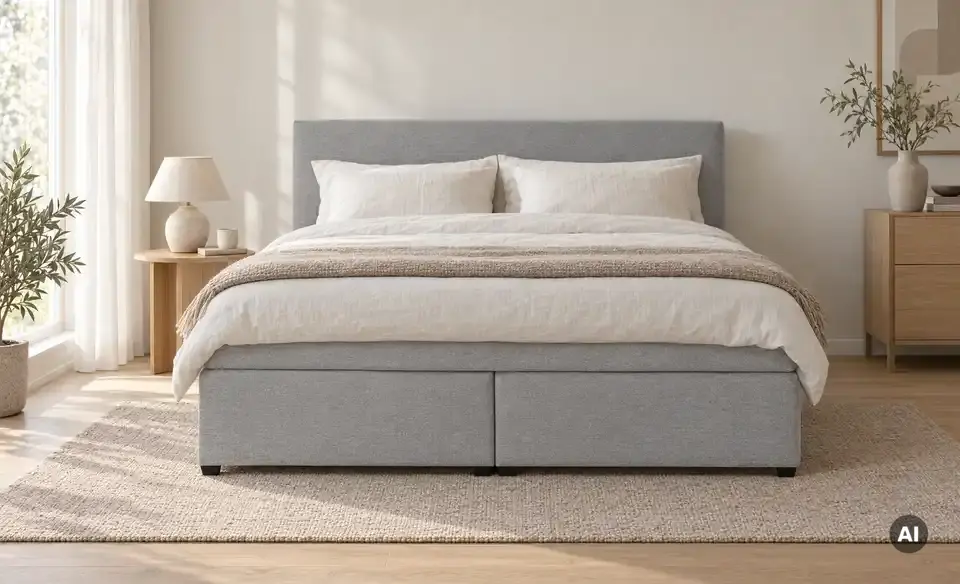 Boxspringbett Duke mit Matratze und Topper, H3, in Wohnsituation