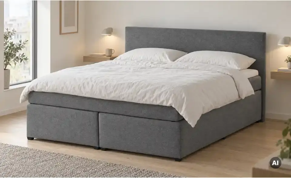 Boxspringbett Duke mit Matratze und Topper, H3, in Wohnsituation