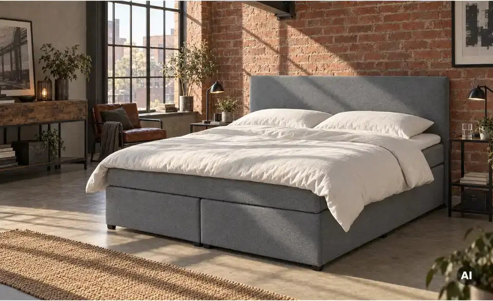 Boxspringbett Duke mit Matratze und Topper, H3, in Wohnsituation