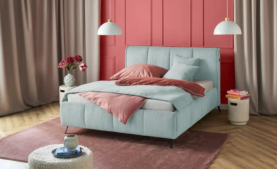 pop Polsterbett Pamela mit Bettkasten, in Wohnsituation