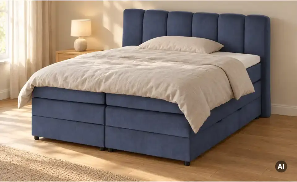 Boxspringbett Claire mit Bettkasten, in Wohnsituation