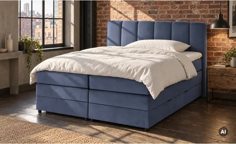 Boxspringbett Claire mit Bettkasten, in Wohnsituation