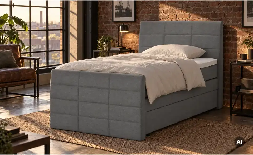 Boxspringbett Baron mit Bettkasten und Topper, in Wohnsituation