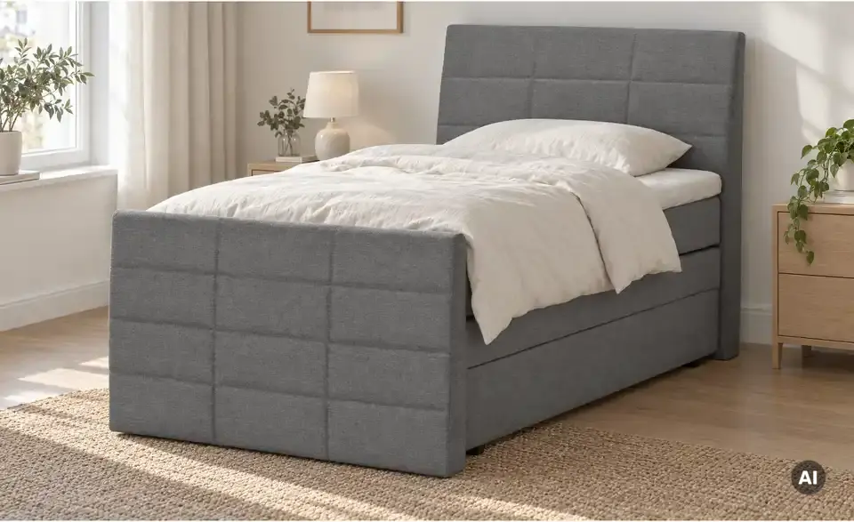 Boxspringbett Baron mit Bettkasten und Topper, in Wohnsituation