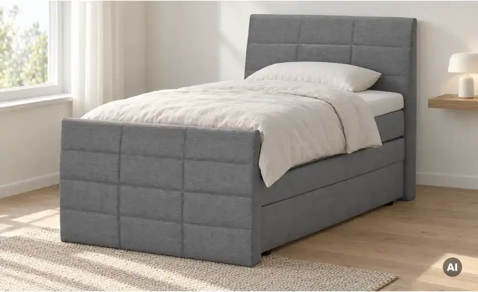 Boxspringbett Baron mit Bettkasten und Topper, in Wohnsituation